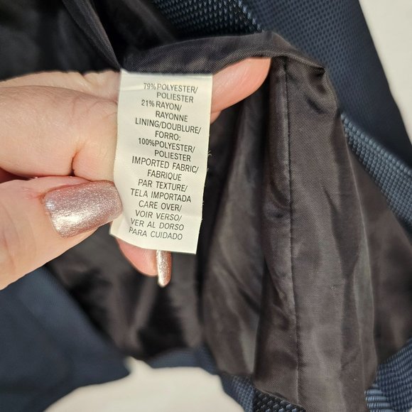 Anne Klein Blazer Jacket Womans Size 4 Blue and Black - Picture 6 of 12